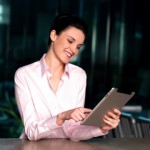business woman with ipad