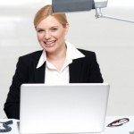 business woman with laptop